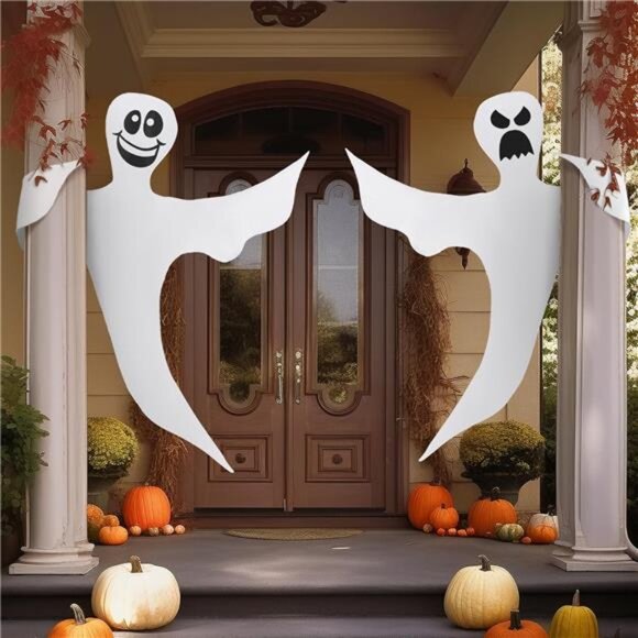 2 Pack 53" Halloween Bendable Tree Wrap Ghost for Halloween Decoration Outdoor - Picture 2 of 6